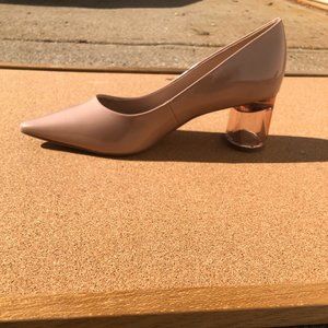 Kelly and Katie Maysa Pump Beige Faux Patent